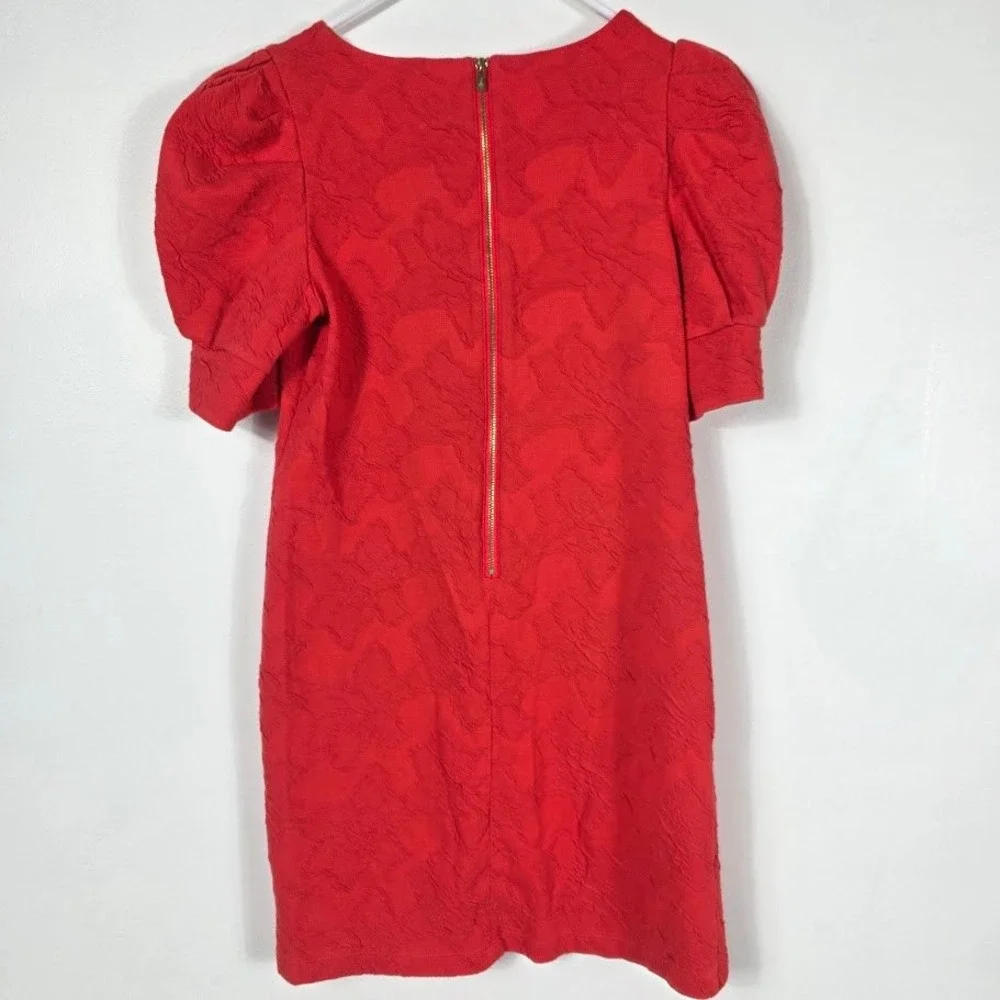 Lilly Pulitzer Kids Red Textured‎ Puff Sleeve Dress Size 10 12